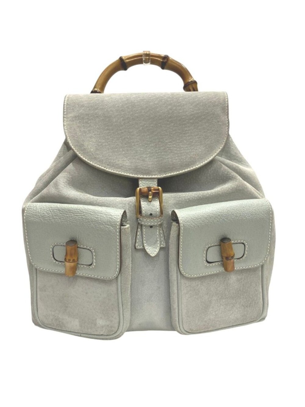 Gucci Bamboo Backpack Suede Leather